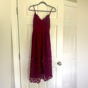 Gorgeous red lace midi dress!